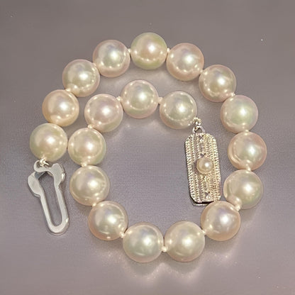 Mikimoto Estate Akoya Pearl Bracelet 7.25" Sterling Silver 8.5 mm M398