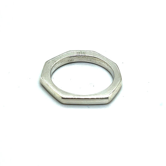 Gucci Authentic Estate Abstract Ring Size 10.5 Sterling Silver G5 - Certified Fine Jewelry