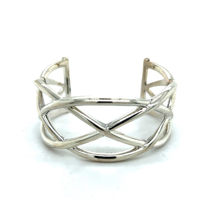 Tiffany & Co Authentic Estate Large Celtic Knot Cuff Bracelet 7.5" Medium Silver TIF373