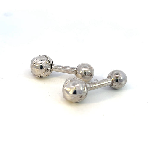 Tiffany & Co Estate Globe Cufflinks Sterling Silver TIF570 - Certified Fine Jewelry