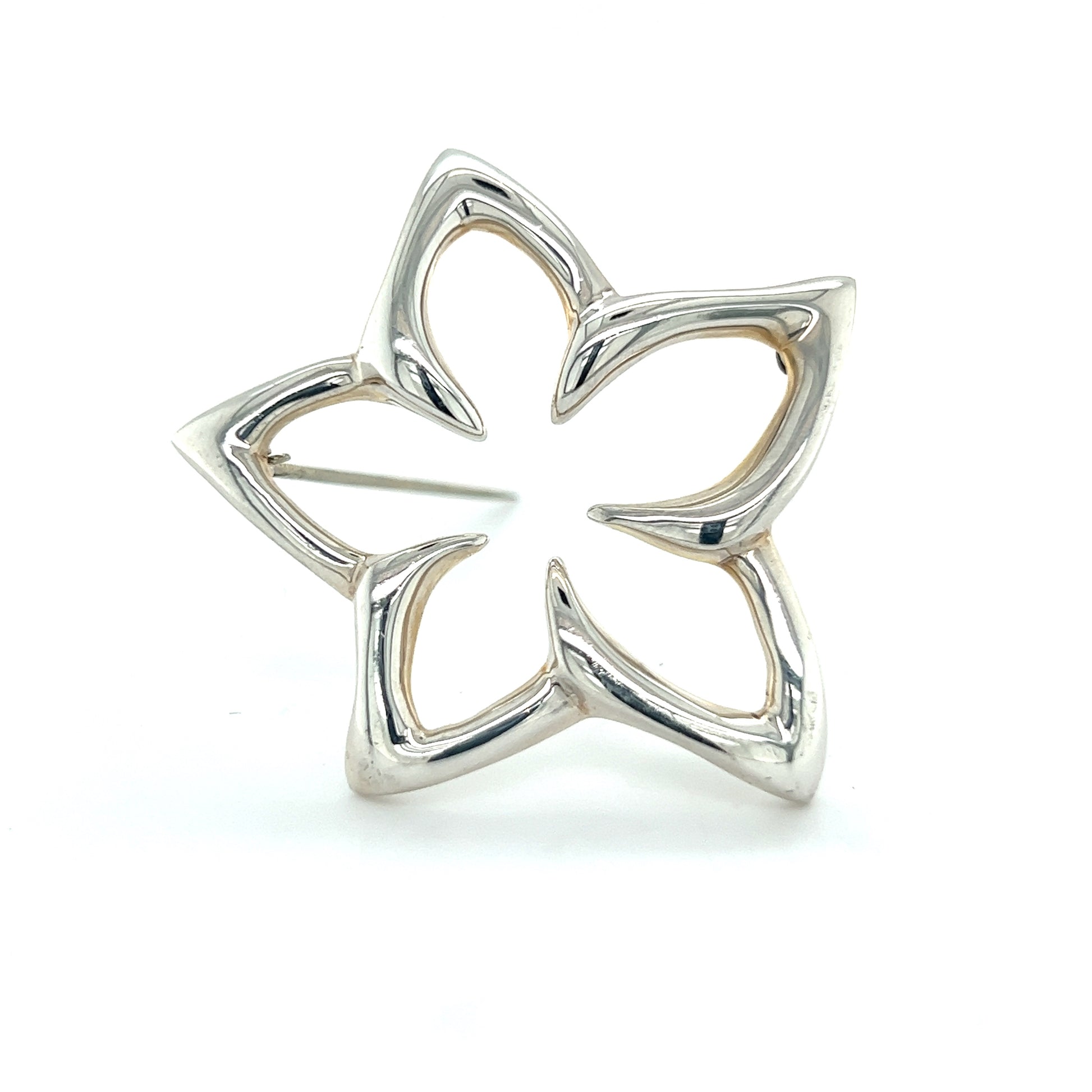 Tiffany & Co Estate Flower Brooch Silver TIF417