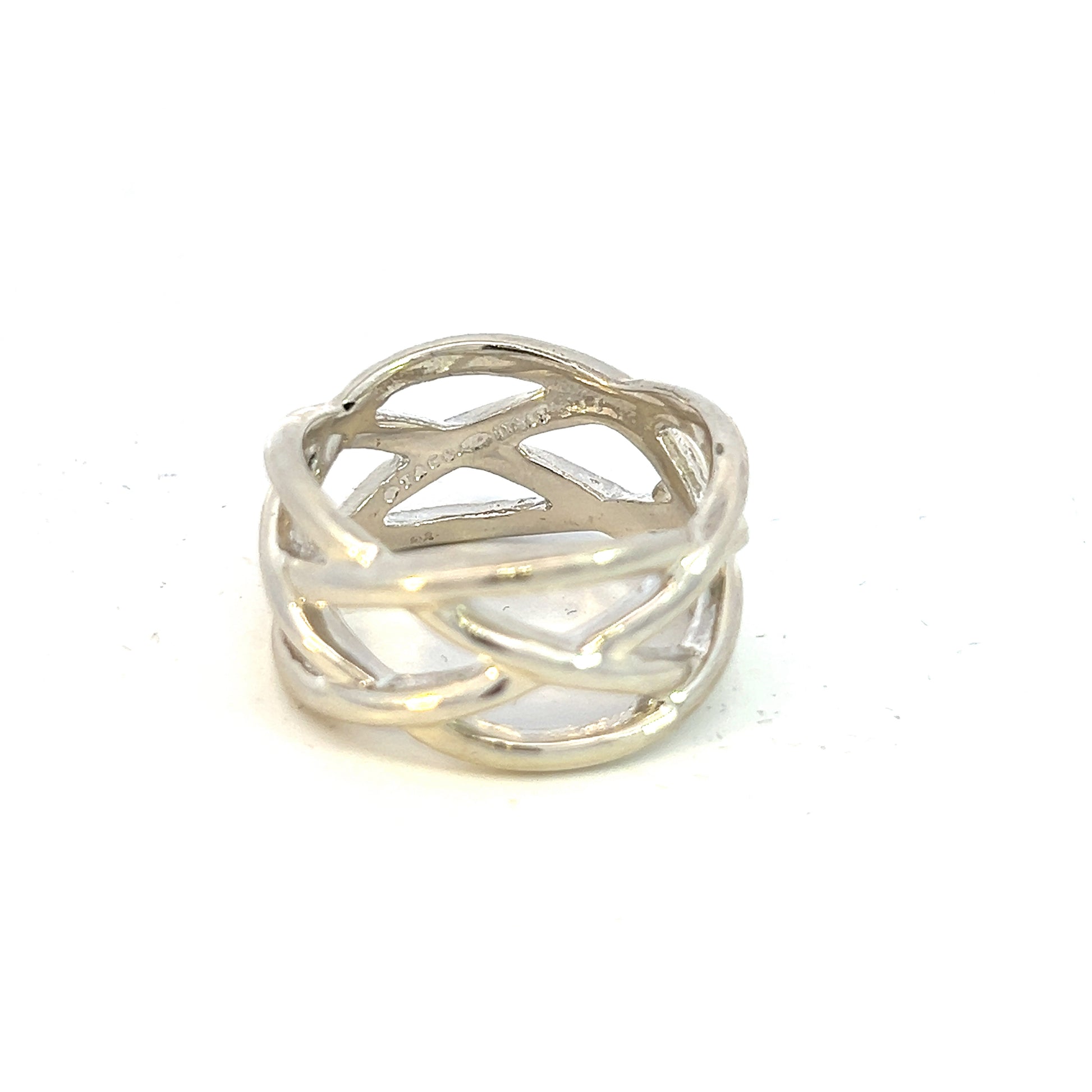 Tiffany & Co Estate Celtic Knot Ring Size 10 Sterling Silver 12 mm TIF566 - Certified Fine Jewelry