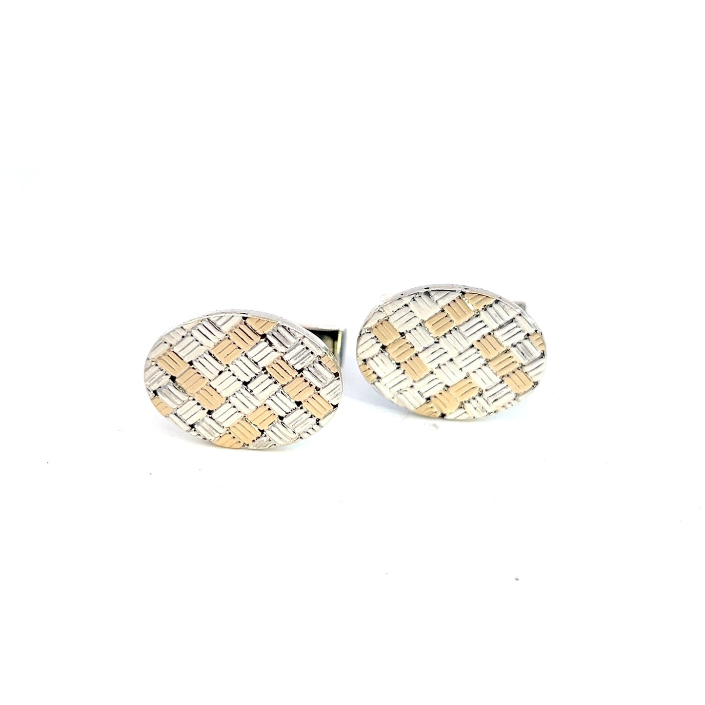 Tiffany & Co Estate Cufflinks 14k Gold Sterling Silver TIF621 - Certified Fine Jewelry