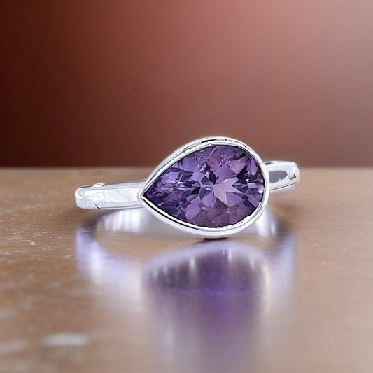 Natural Amethyst Ring 6.5 14k W Gold 1.72 TCW Certified $1,950 221287