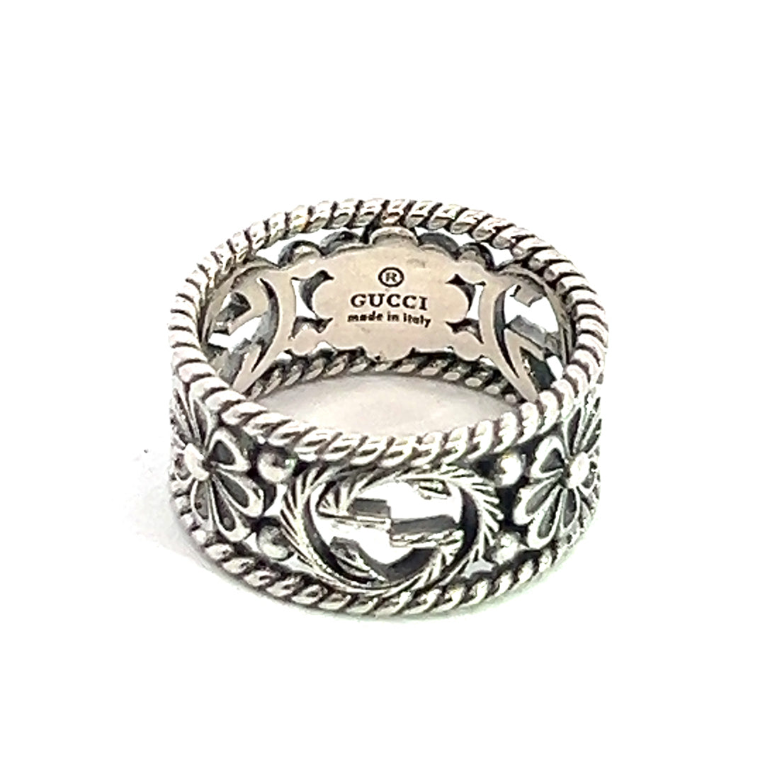 Gucci Estate Ring Size 10 Sterling Silver 11.5 mm G25