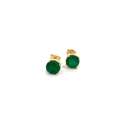 Natural Emerald Stud Earrings 14k Yellow Gold 1.63 Carats Certified $3,590 210741