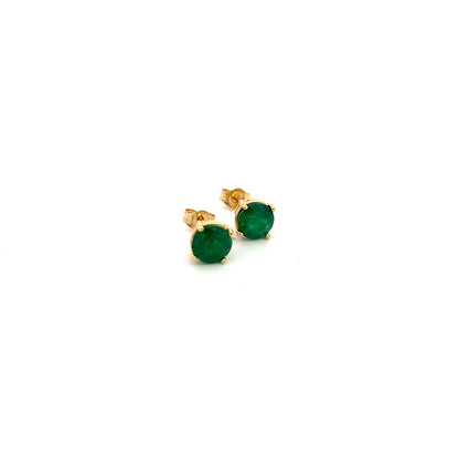 Natural Emerald Stud Earrings 14k Yellow Gold 1.63 Carats Certified $3,590 210741