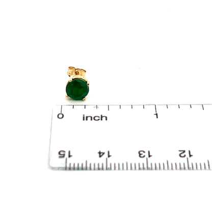 Natural Emerald Stud Earrings 14k Yellow Gold 1.63 Carats Certified $3,590 210741