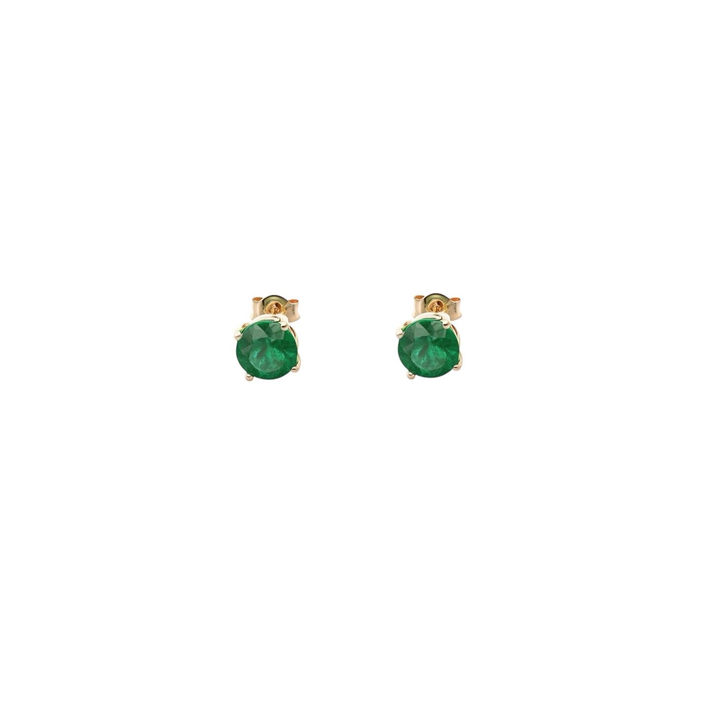 Natural Emerald Stud Earrings 14k Yellow Gold 1.95 TCW Certified $3,590 210742