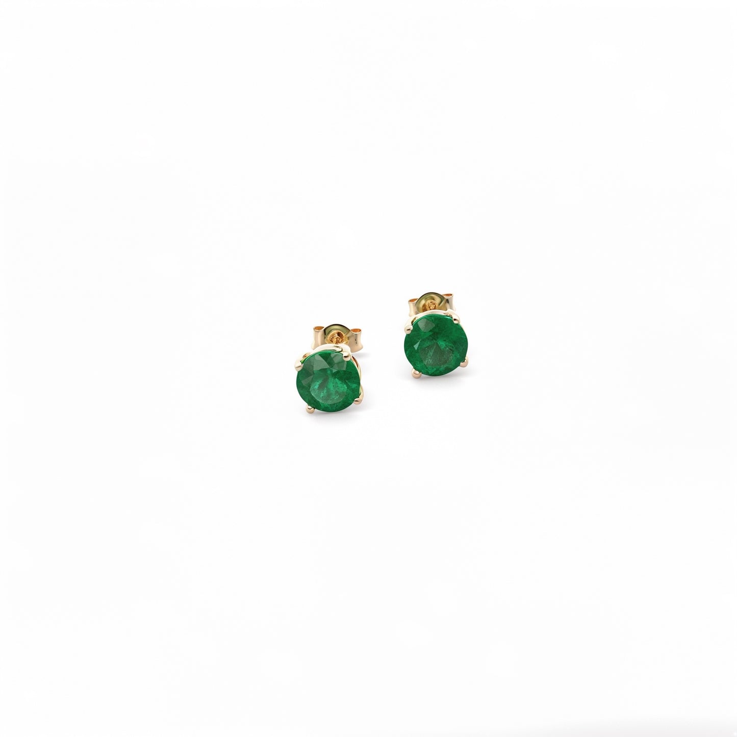 Natural Emerald Stud Earrings 14k Yellow Gold 1.95 TCW Certified $3,590 210742