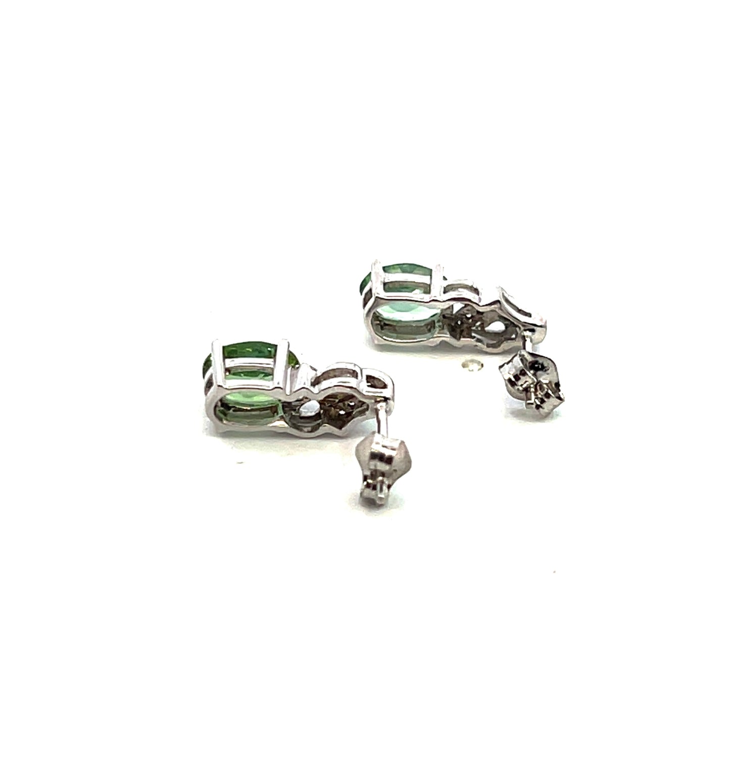 Natural Tourmaline Diamond Earrings 14k White Gold 1.57 TCW Certified $3,490 211894