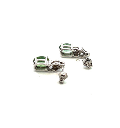 Natural Tourmaline Diamond Earrings 14k White Gold 1.57 TCW Certified $3,490 211894