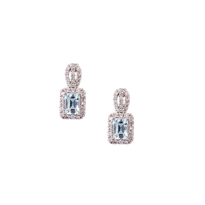 Natural Aquamarine Diamond Earrings 14k Gold 2.74 TCW Certified $5,950 215400