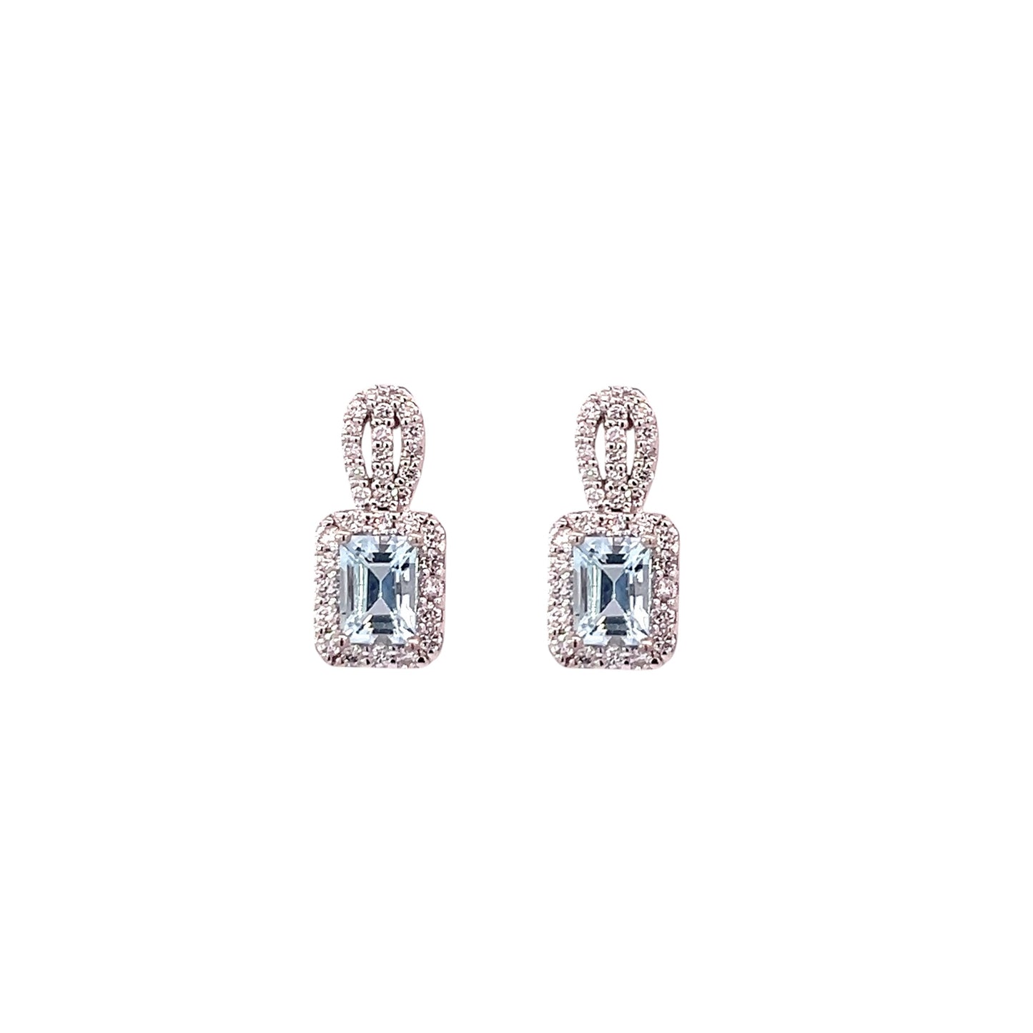 Natural Aquamarine Diamond Earrings 14k Gold 2.74 TCW Certified $5,950 215400