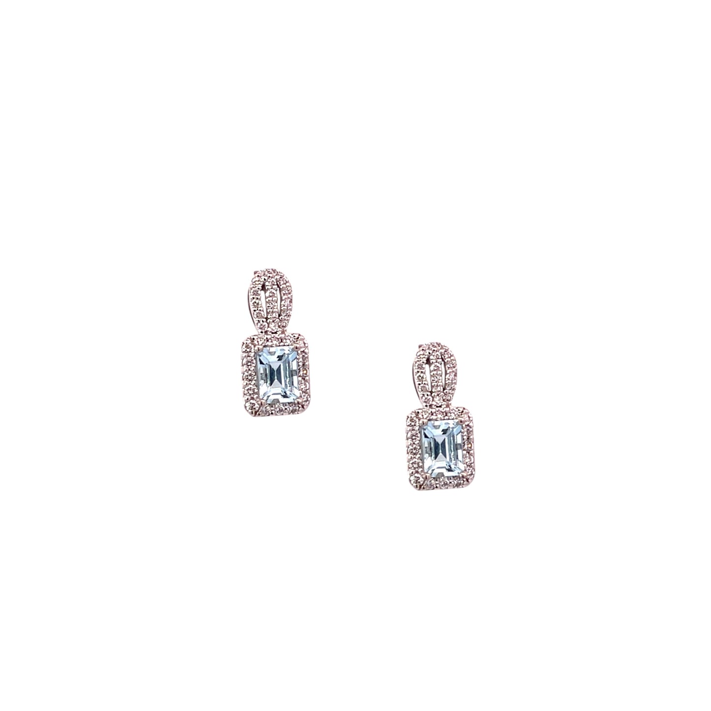 Natural Aquamarine Diamond Earrings 14k Gold 2.74 TCW Certified $5,950 215400