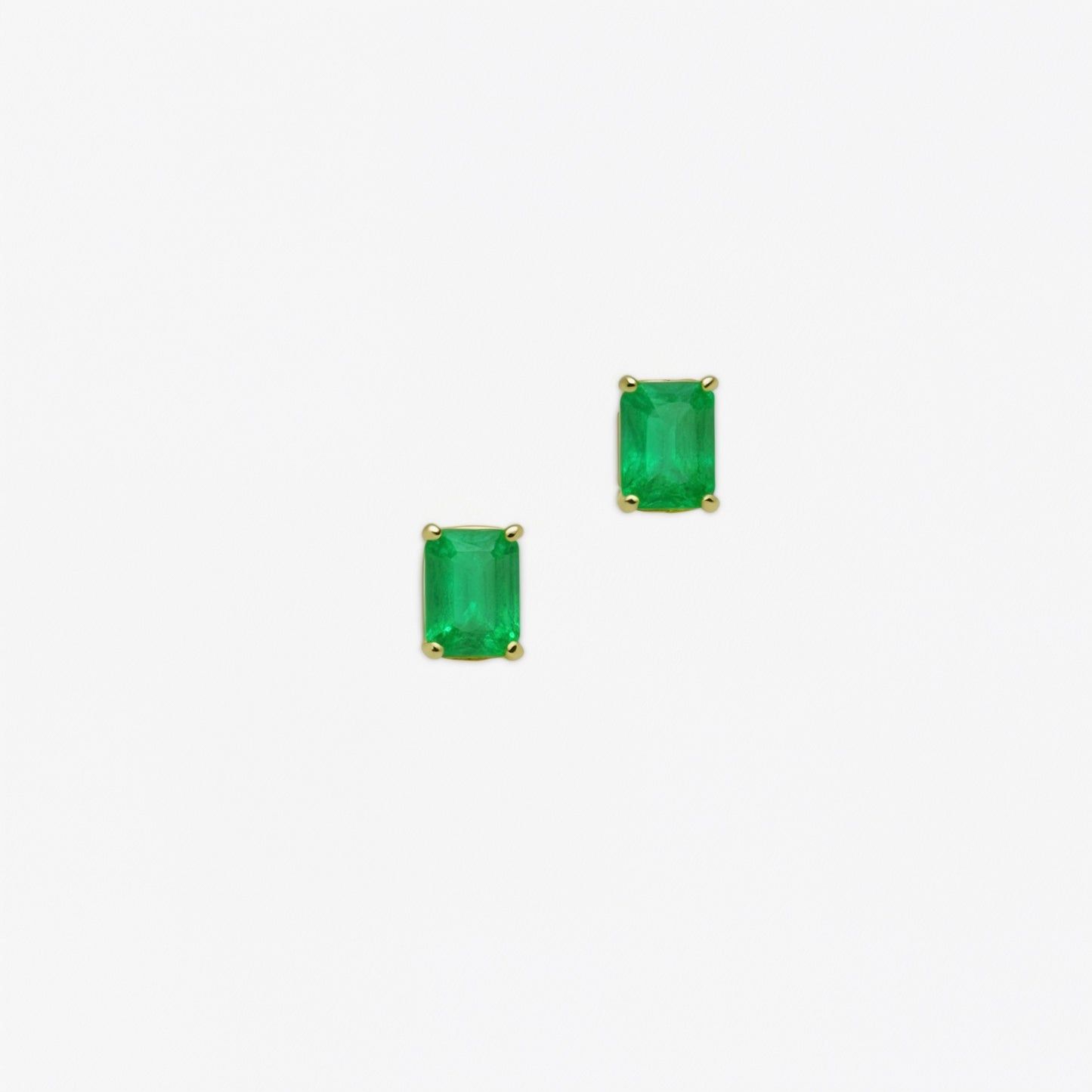 Natural Emerald Stud Earrings 14k Yellow Gold 1.70 TCW Certified $3,490 215623