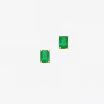 Natural Emerald Stud Earrings 14k Yellow Gold 1.70 TCW Certified $3,490 215623