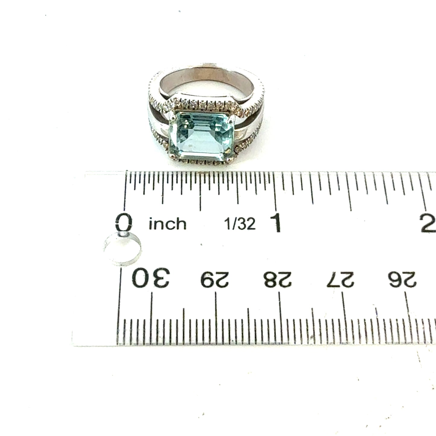 Natural Aquamarine Diamond Ring Size 6 14k Gold 4.66 TCW Certified $5,975 216190