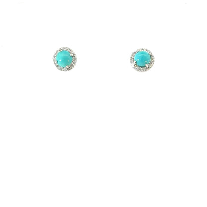 Natural Turquoise Diamond Earrings 14k Gold 1.36 TCW Certified $1,950 217837