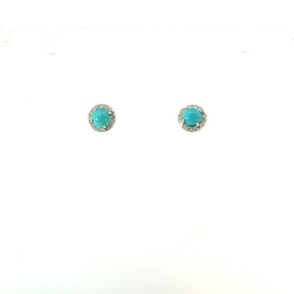 Natural Turquoise Diamond Earrings 14k Gold 1.36 TCW Certified $1,950 217837