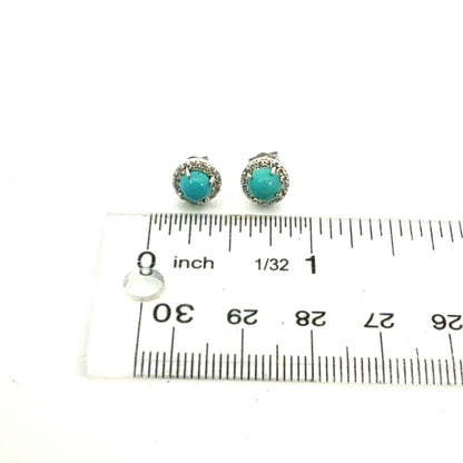 Natural Turquoise Diamond Earrings 14k Gold 1.36 TCW Certified $1,950 217837