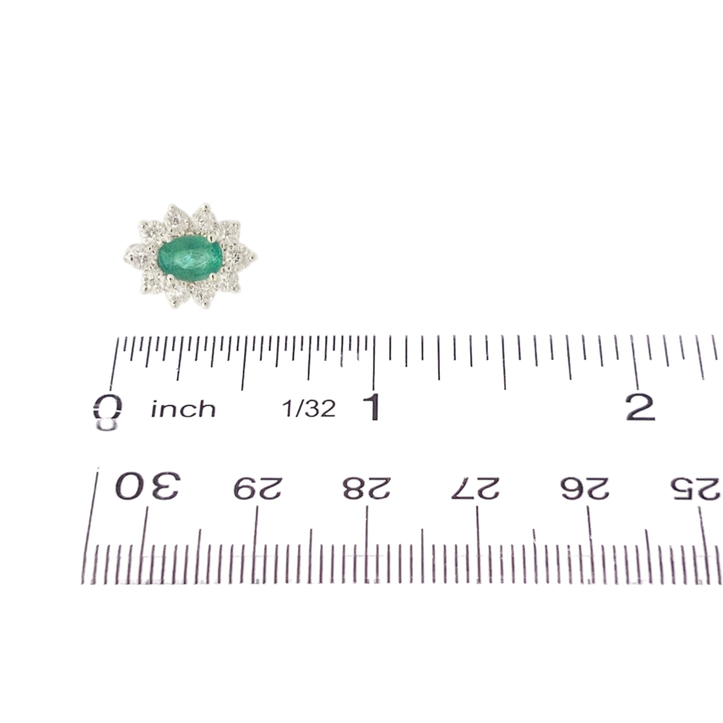 Natural Emerald Diamond Earrings 14k White Gold 2.4 TCW Certified $4,950 219218