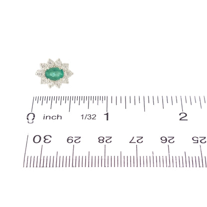 Natural Emerald Diamond Earrings 14k White Gold 2.4 TCW Certified $4,950 219218