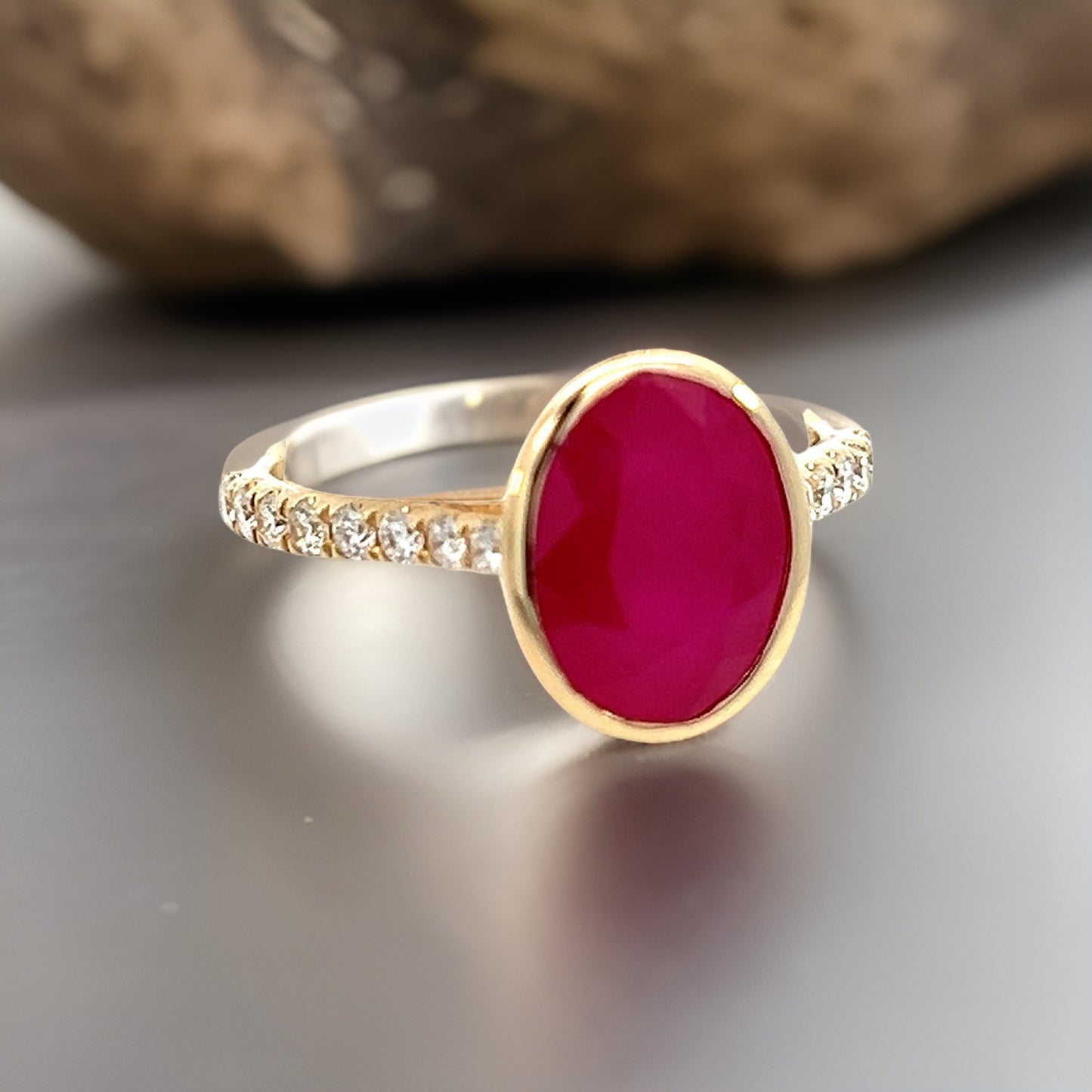 Natural Ruby Diamond Ring 6.75 14k Y Gold 4.38 TCW Certified $4,950 310583