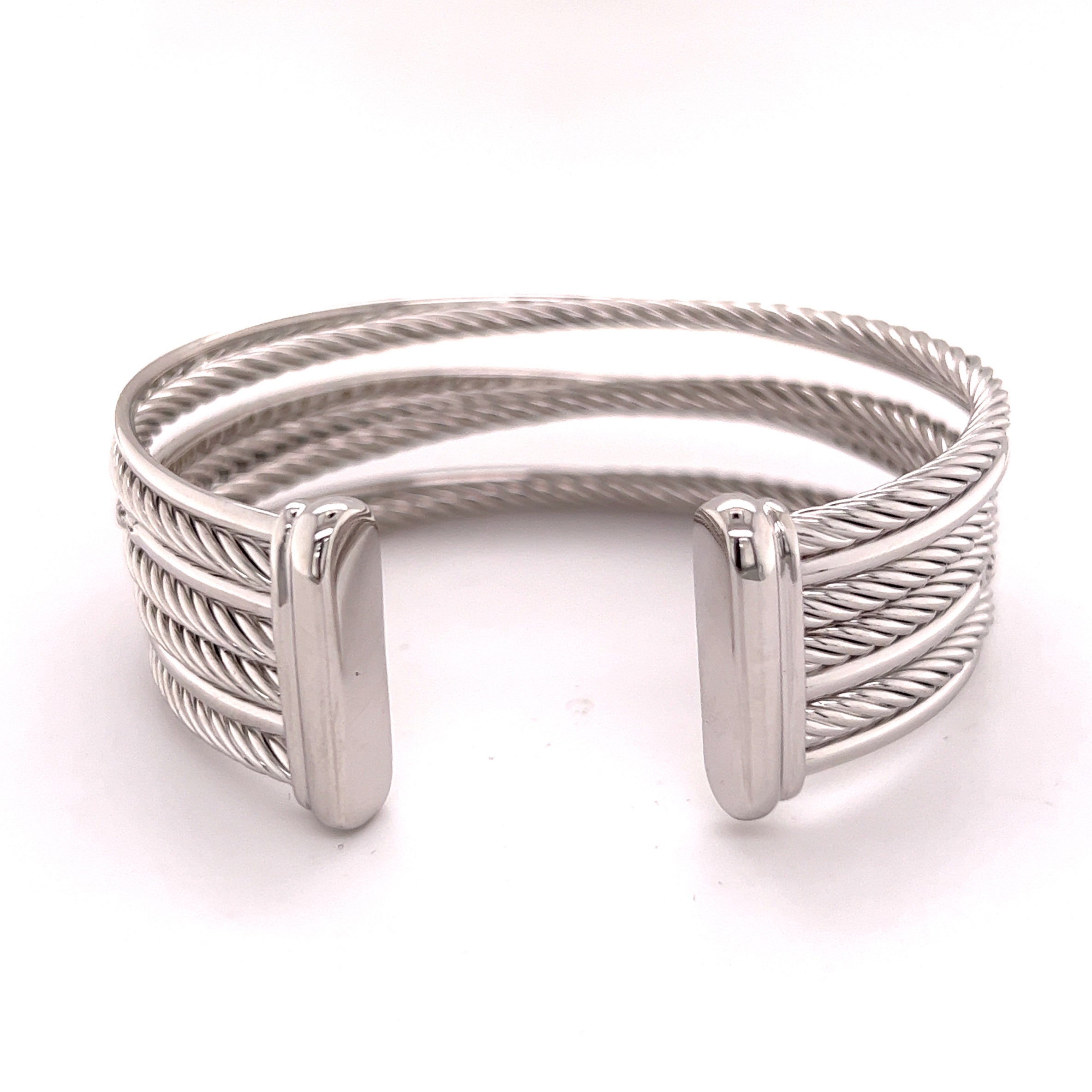 David Yurman 4mm Sterling Silver and 18k Gold Cable Crossover X Bracelet -  Yoogi's Closet