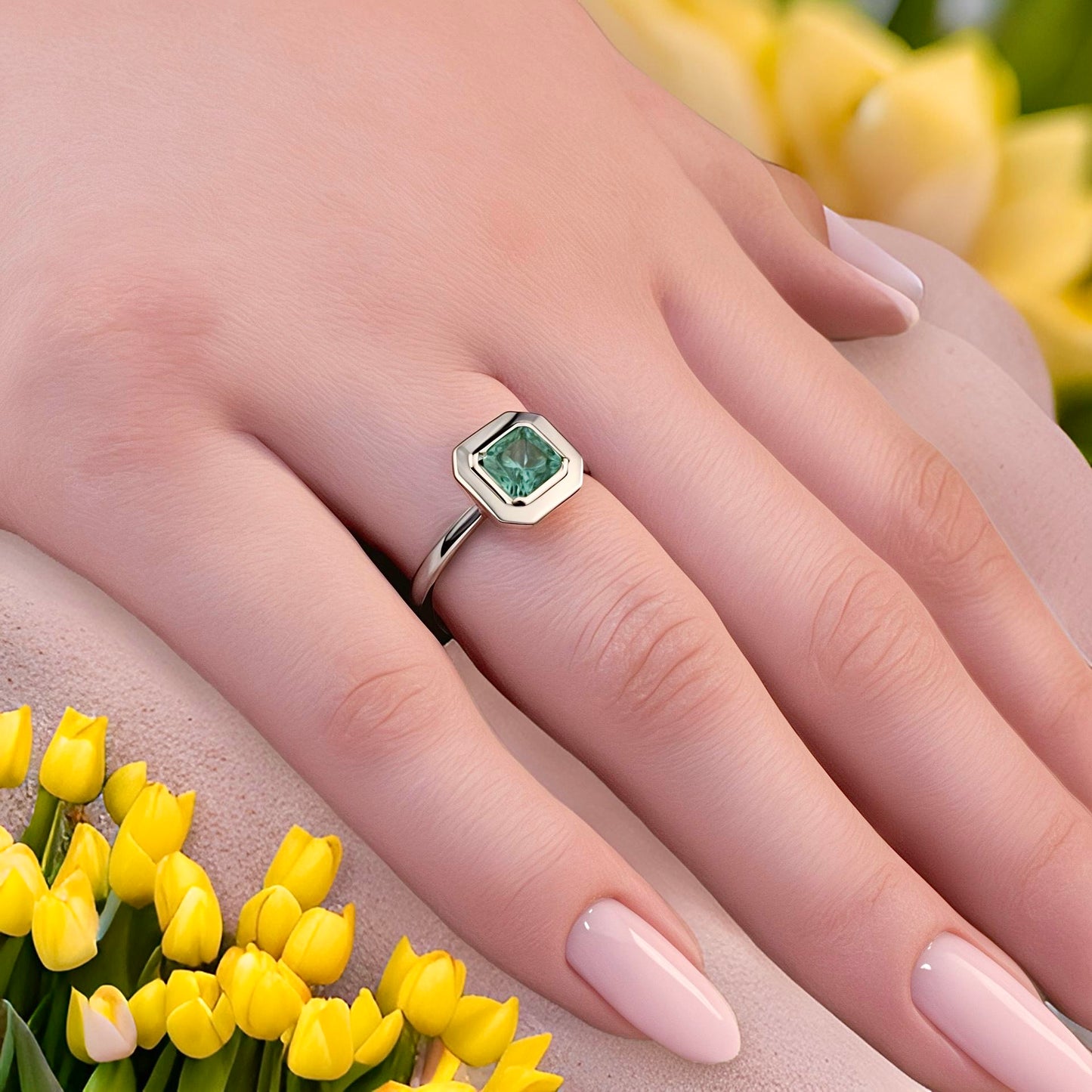 Natural Solitaire Colombian Emerald Ring Size 6.5 14k White Gold 1.22 Cts Certified $3,950 310580