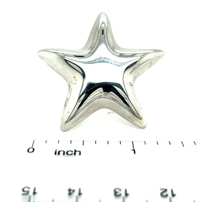 Tiffany & Co Estate Puffed Star Brooch Sterling Silver TIF740