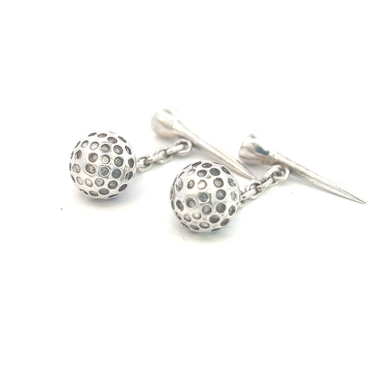Tiffany & Co Estate Golf Ball Cufflinks Sterling Silver TIF603 - Certified Fine Jewelry