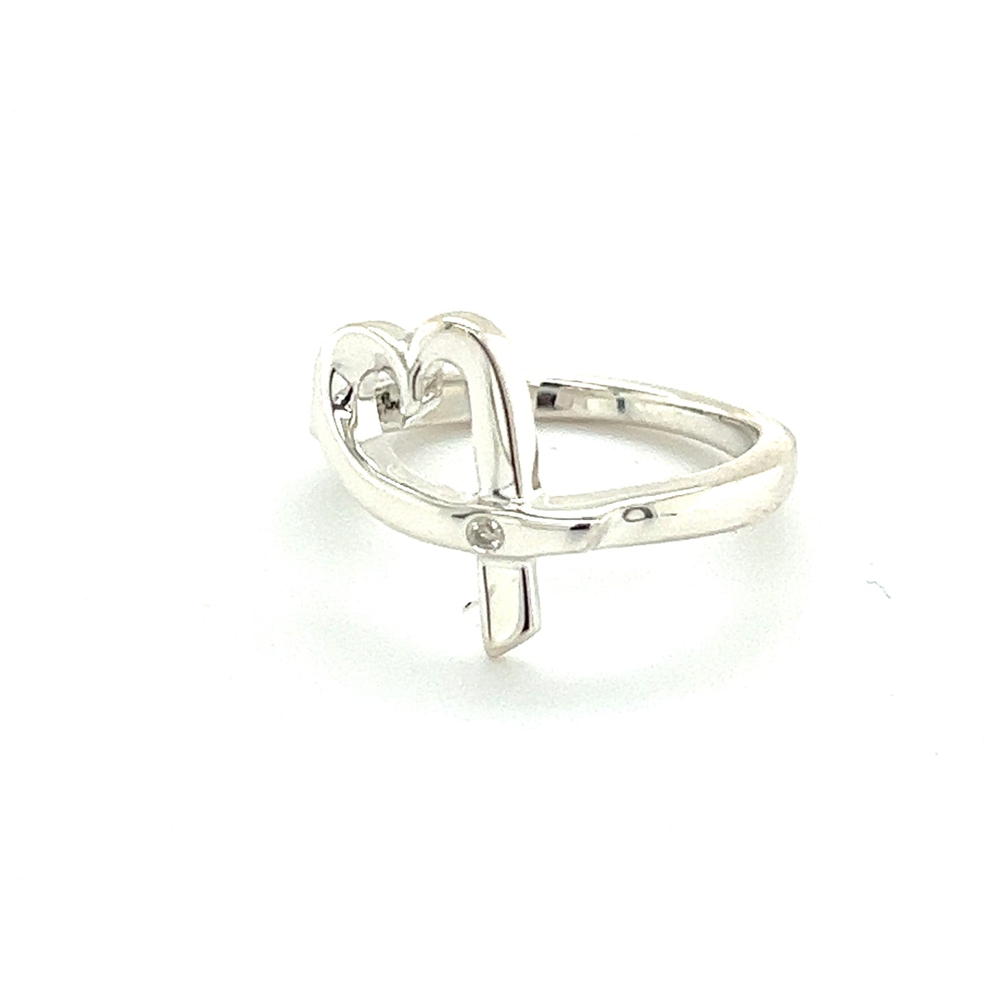 Tiffany & Co Authentic Estate Heart Ring Size 7 Silver TIF394