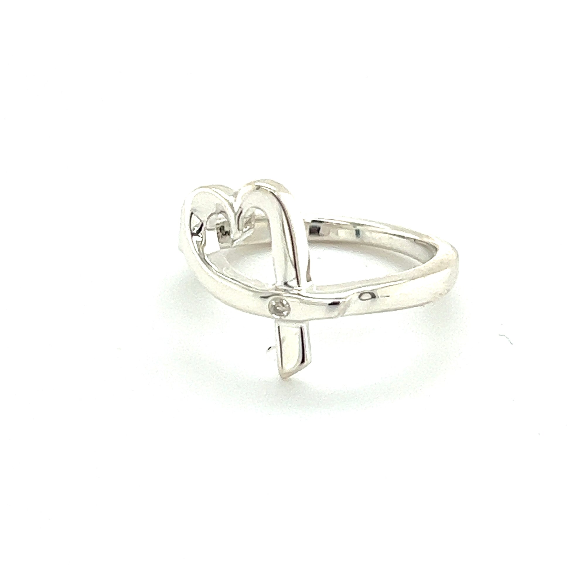 Tiffany & Co Authentic Estate Heart Ring Size 7 Silver TIF394 - Certified Fine Jewelry