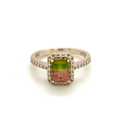 Multicolor Tourmaline Diamond Ring 14k Gold 1.15 TCW Certified $4,450 211930