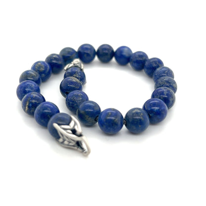 David Yurman Authentic Estate Lapis Lazuli Mens Spiritual Bracelet Silver DY457