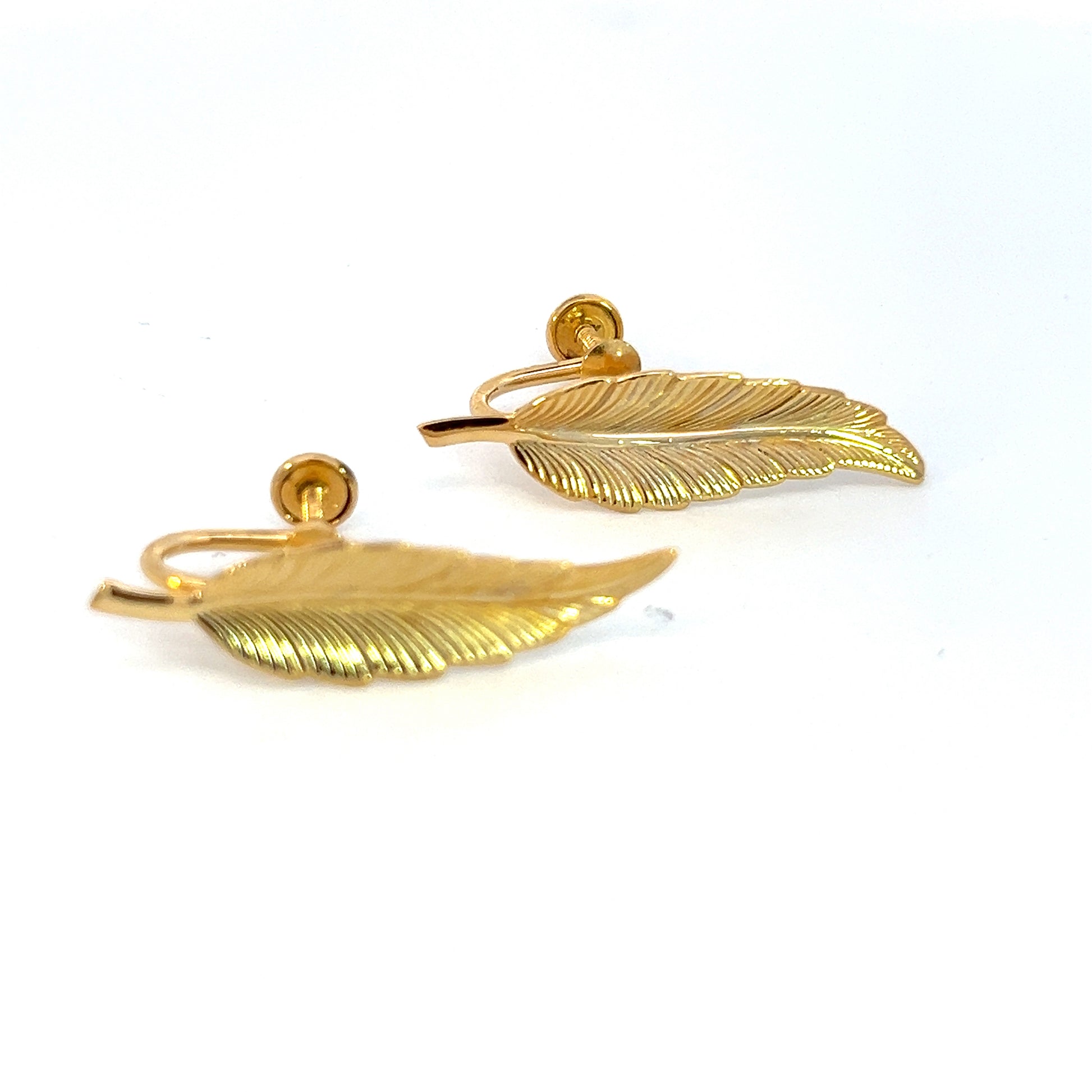 Tiffany & Co Estate Leaf Earrings Clip-on 14k Gold Plated TIF550