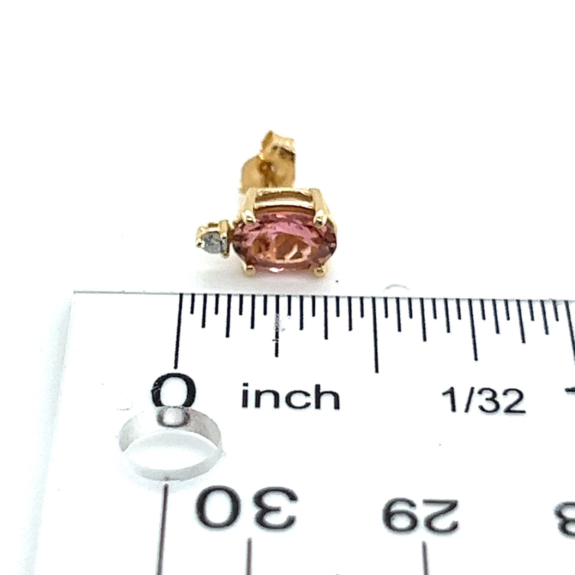 Natural Tourmaline Diamond Stud Earrings 14k Y Gold 2.01 TCW Certified $1,690 121432