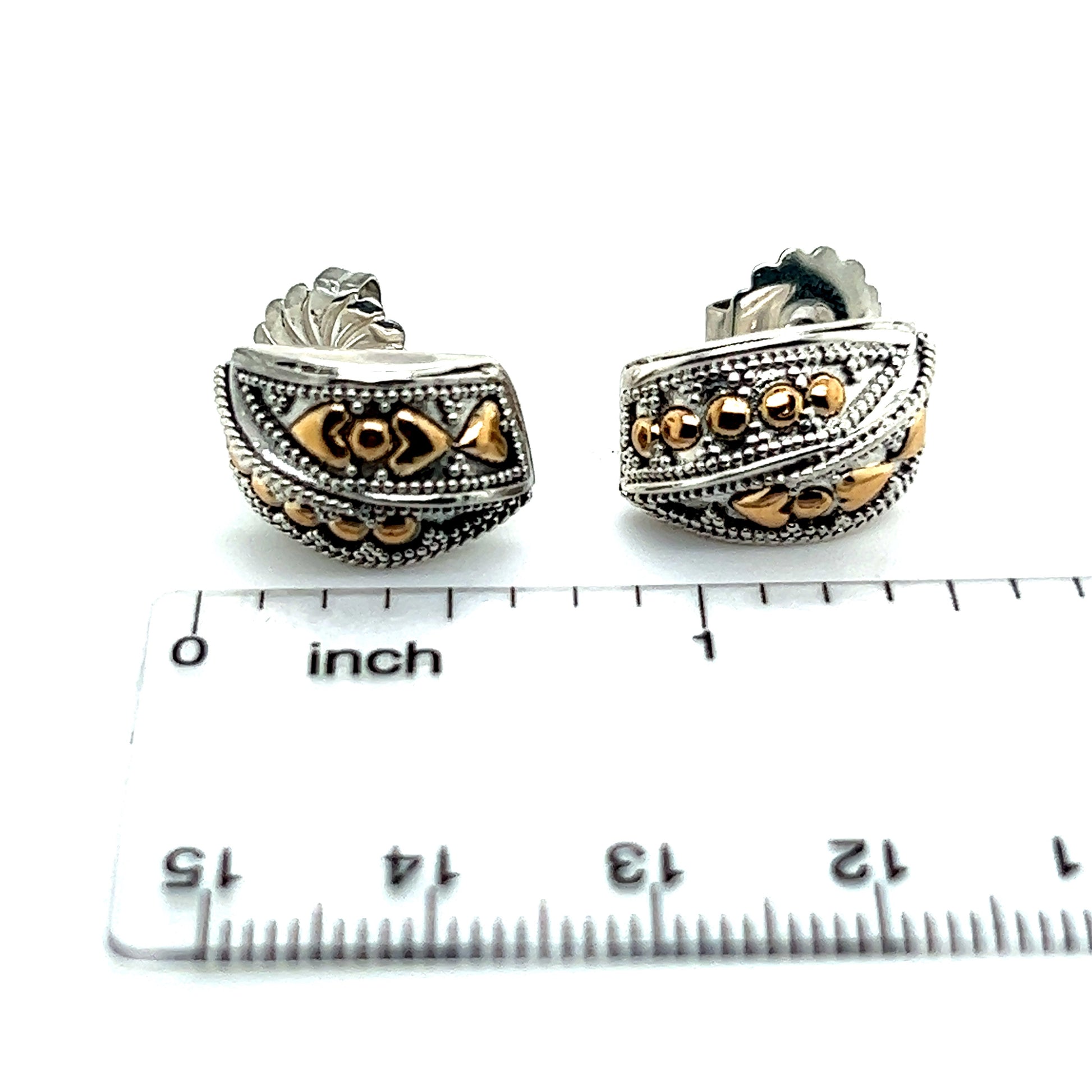 John Hardy Authentic Estate Stud Earrings 18k G Sterling Silver JH41