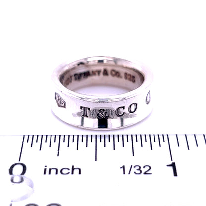 Tiffany & Co Estate 1837 Concave Band Size 4 Silver 7 mm TIF505 - Certified Fine Jewelry
