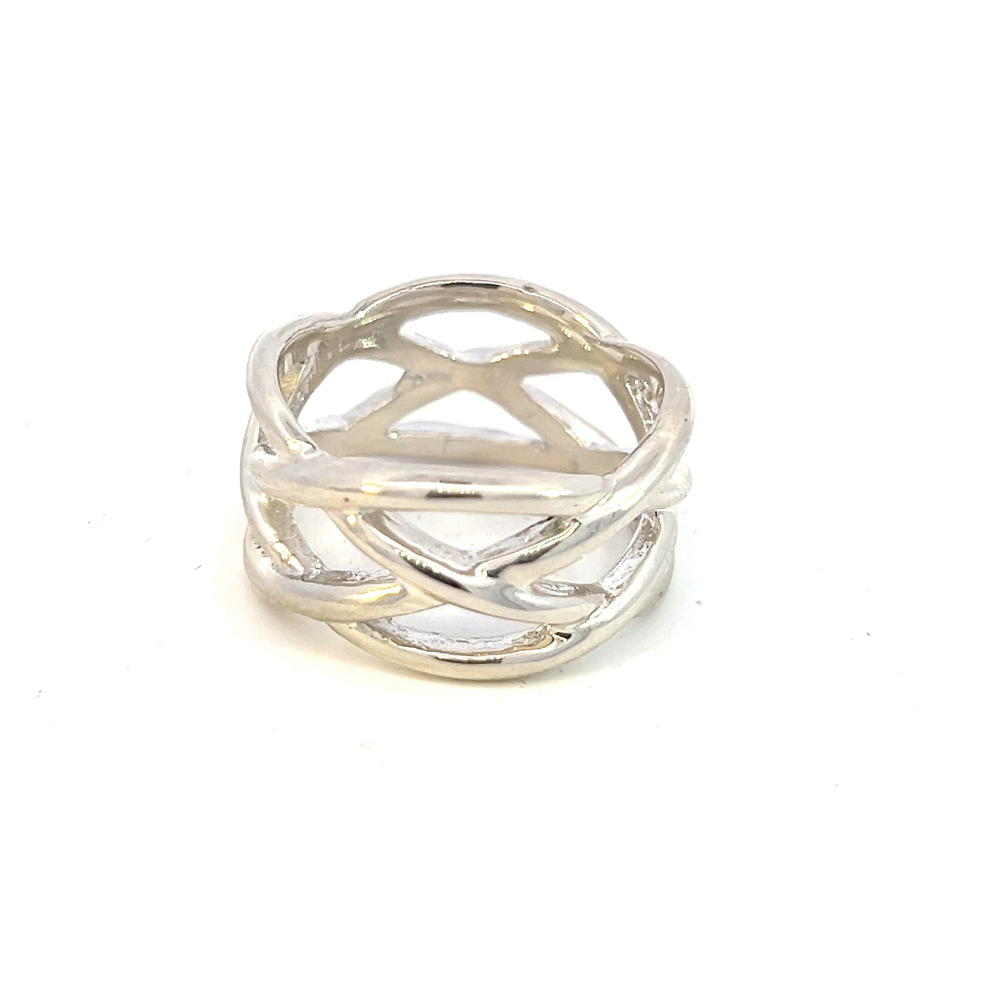 Tiffany & Co Estate Celtic Knot Ring Size 10 Sterling Silver 12 mm TIF565 - Certified Fine Jewelry