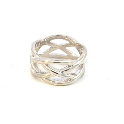 Tiffany & Co Estate Celtic Knot Ring Size 10 Sterling Silver 12 mm TIF565