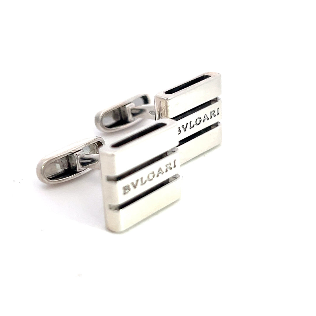 Bvlgari Estate Cufflinks Sterling Silver B15