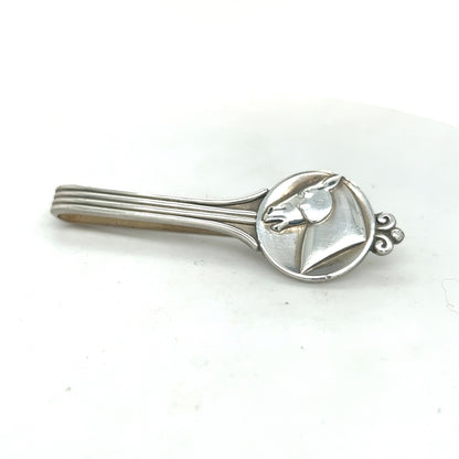 Georg Jensen Authentic Estate Horse Head Money Clip Tie Bar Silver GJ12 - Certified Fine Jewelry