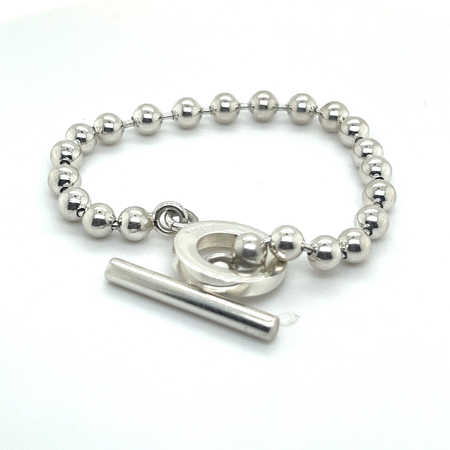 Gucci Estate Toggle Ball Bracelet 7" Silver 5 mm G15
