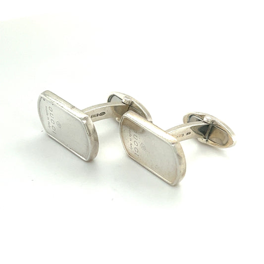 Gucci Estate Mens Cufflinks Sterling Silver G10 - Certified Fine Jewelry