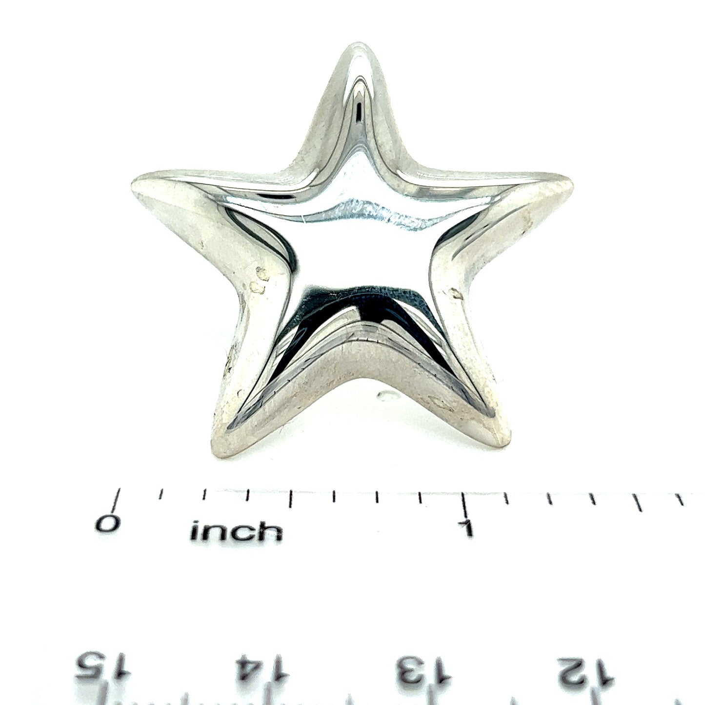 Tiffany & Co Estate Puffed Star Brooch Silver TIF549