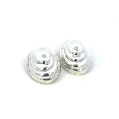 Tiffany & Co Estate XL Puffed Clip-on Earrings Sterling Silver TIF738