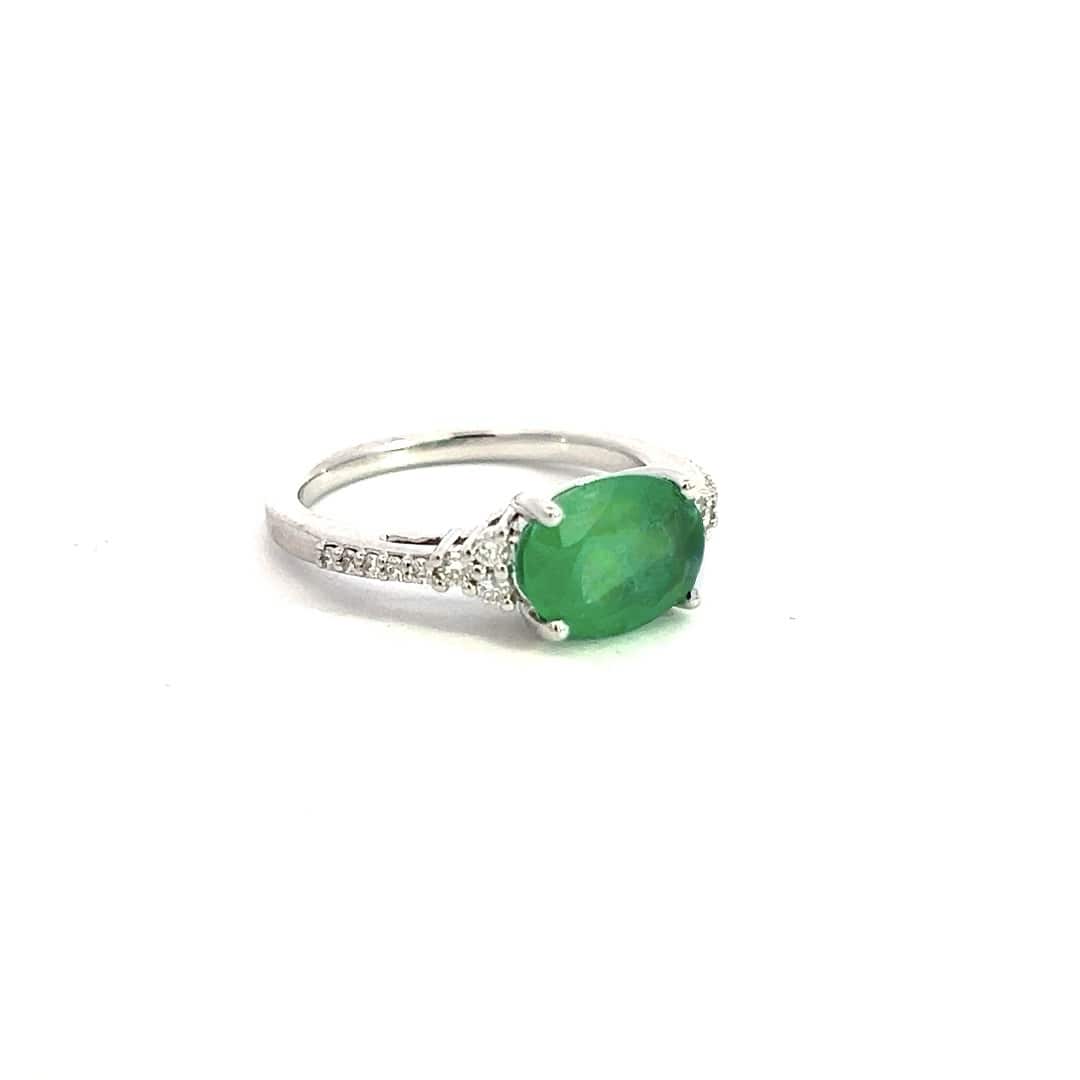 Natural Emerald Diamond Ring 6.25 14k W Gold 2.53 TCW Certified $4,975 402671