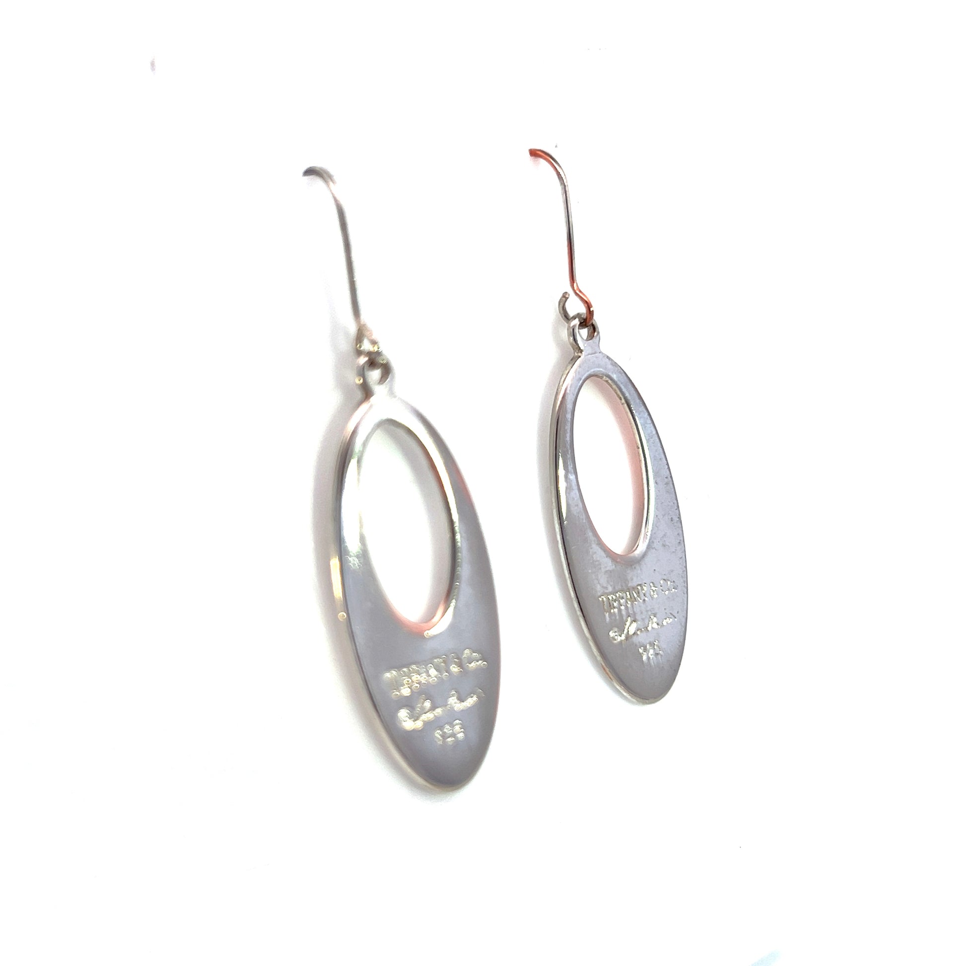Tiffany & Co Estate Hanging Earrings Sterling Silver By Elsa Peretti 35 mm TIF558 - Certified Fine Jewelry